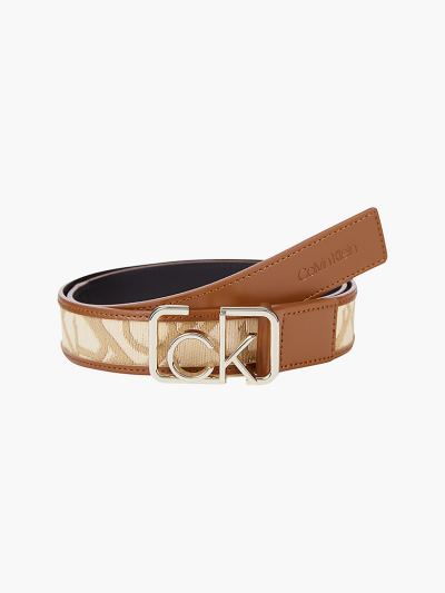 Calvin Klein Táskák & Kiegészítők HU102940 | Calvin Klein Logo Jacquard Bőr Női Öv Barna
